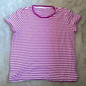 POLO RALPH LAUREN WOMEN XL WHITE & FUCHSIA SHORTSLEEVED TEE